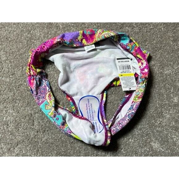 Kenneth Cole Reaction Bikini Bottom Size M Swim Paisley Boho Festival Beach Y2K - Picture 9 of 9